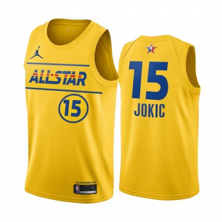 Maillot Basket Denver Nuggets Nikola Jokic 15 2021 All-Star Jordan Brand Gold Swingman - Homme
